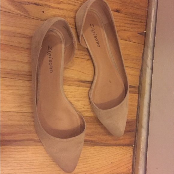 Tan suede flats