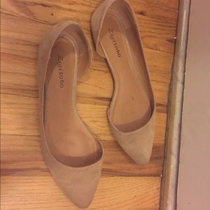 Tan suede flats