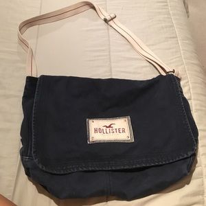 Hollister navy messenger bag