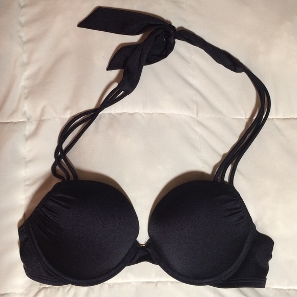 Victoria's Secret add two cup black bikini top 32a