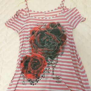 Stripe Flower Tunic