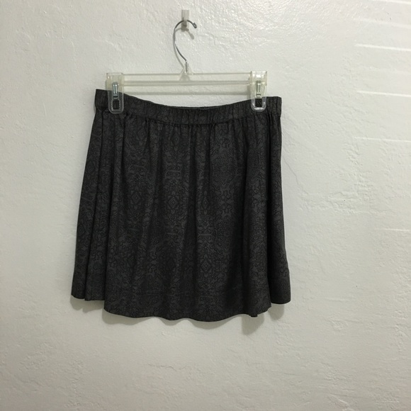 Gray Printed High Waisted Skirt