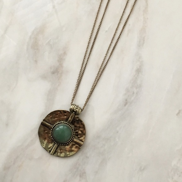 Gold & Green Bohemian Necklace