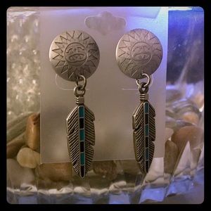 Stussy New Silver Feather Earrings