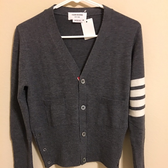 Thom browne Grey Cashmere Cardigan