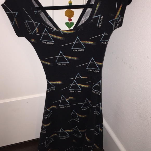 Pink Floyd mini dress w/ cutouts