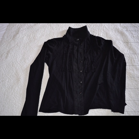 ⭐️I.N.C. Black Ruffle Blouse⭐️ - Picture 1 of 4
