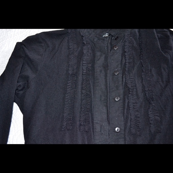 ⭐️I.N.C. Black Ruffle Blouse⭐️ - Picture 2 of 4