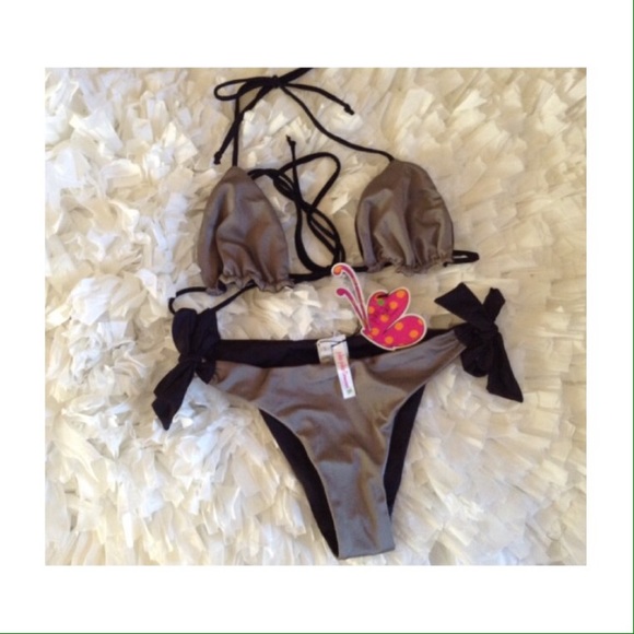 Pika Pika Other - Pika Pika Swim Grey & black reversible Bikini ❤️