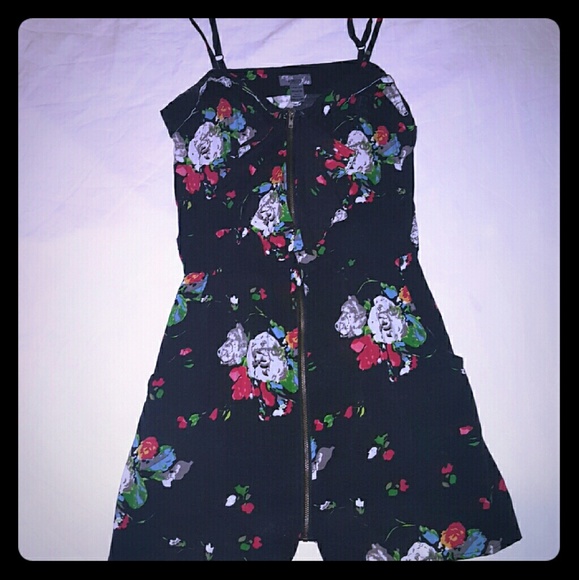 Black floral poetry dress