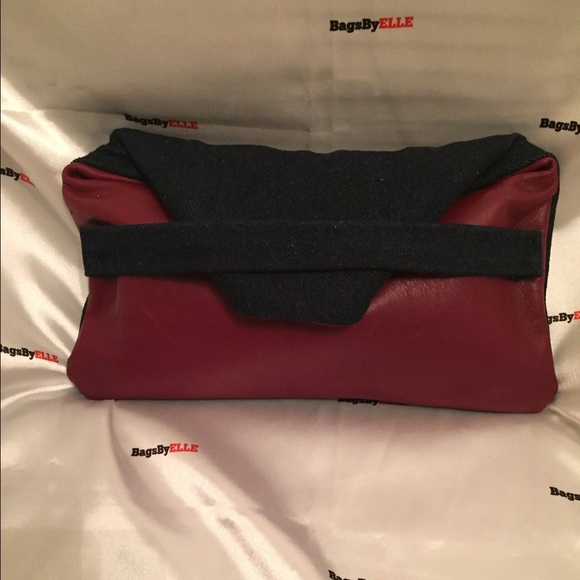 Denim and leather convertible clutch - Picture 1 of 3
