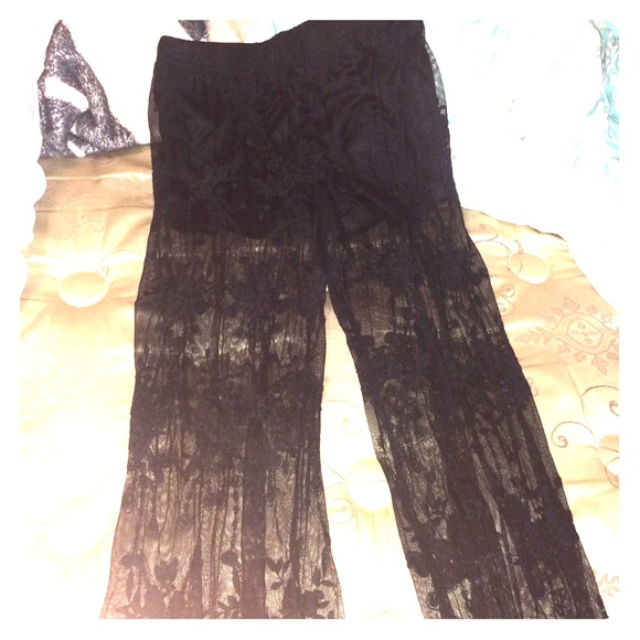 Black lace see through