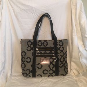 Black and grey large Coach/Poppy purse