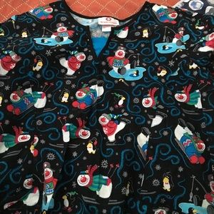 Christmas scrub top