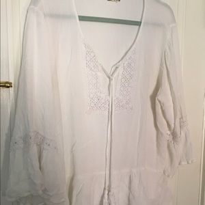 Boho white blouse