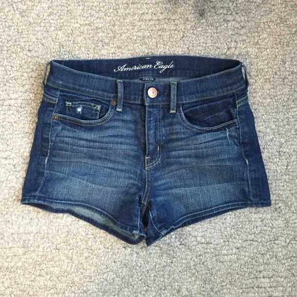 American Eagle High Waist Blue Denim Shorties