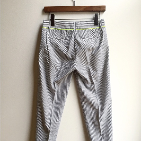 🎉HP🎉 J.Crew Skimmer Pant Neon & Seersucker Sz 00 - Picture 3 of 4