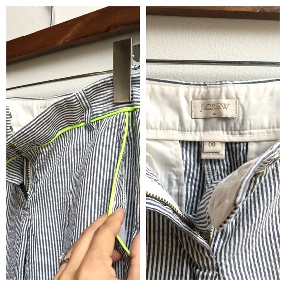 🎉HP🎉 J.Crew Skimmer Pant Neon & Seersucker Sz 00 - Picture 4 of 4