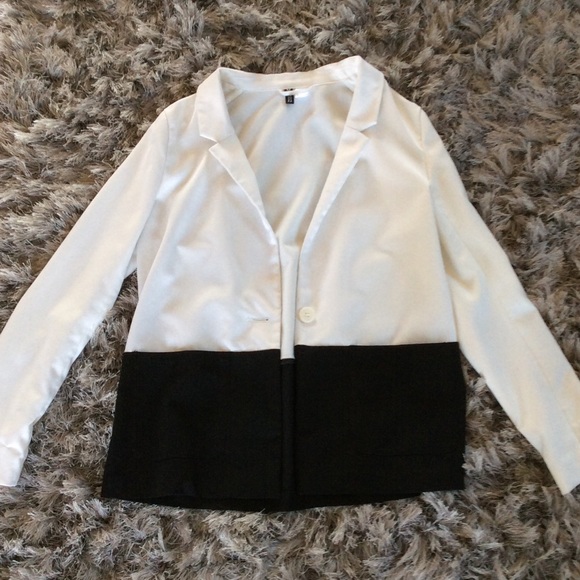Black and white blazer