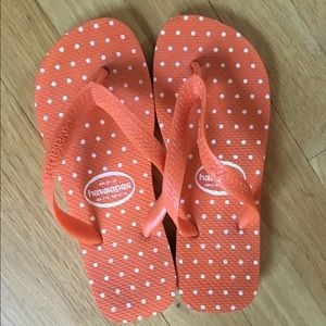 Havaianas Orange/White Polka Dots