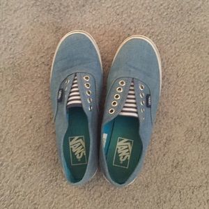 Like new Vans denim with stripes blue