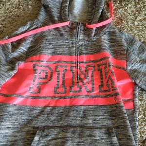 PINK quarter sip hoodie