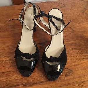 Anne Klein black open toe pumps size 7