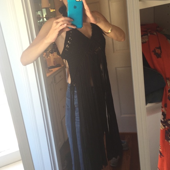 Black halter with long fringe!