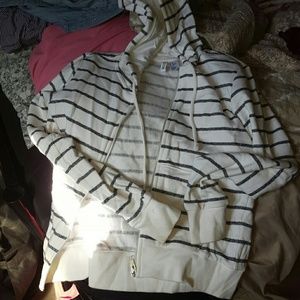 Divided h&m zip up striped hoodie.