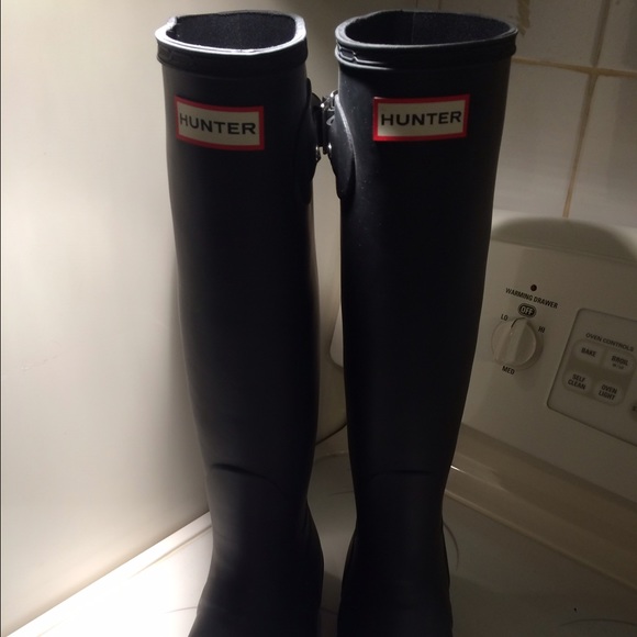 Women's Hunter Tall Black Rain Boots