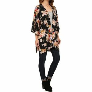 Black Floral Kimono Billabong
