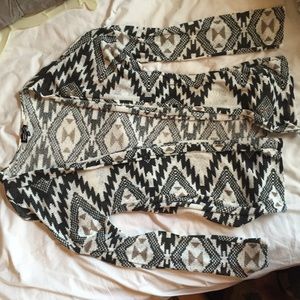 Grey and Brown Patterned Sweater