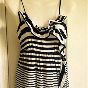Elle Striped Ruffle Spaghetti Strap Top Size XS