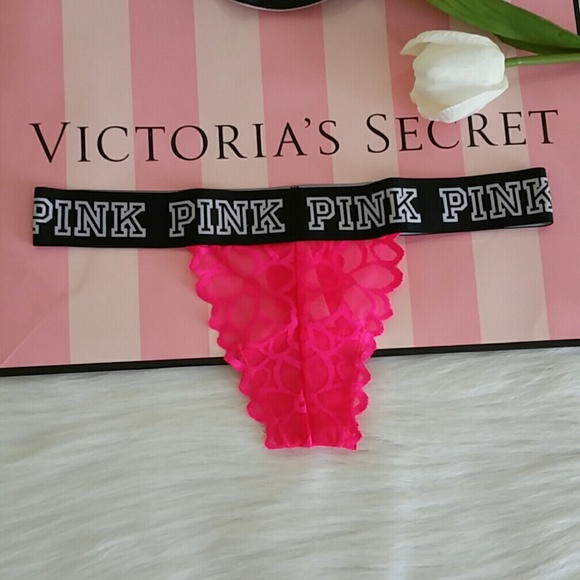 LAST New Victoria Secret Pink Logo Panty Thong - Picture 3 of 3