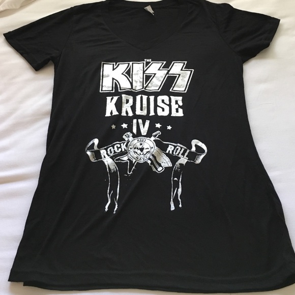 Original KISS KRUISE IV Rock n Roll Kiss Navy Tee