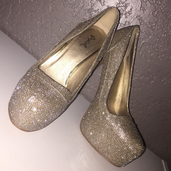 Qupid Champagne Glitter Pumps ✨ON SALE ALL DAY✨