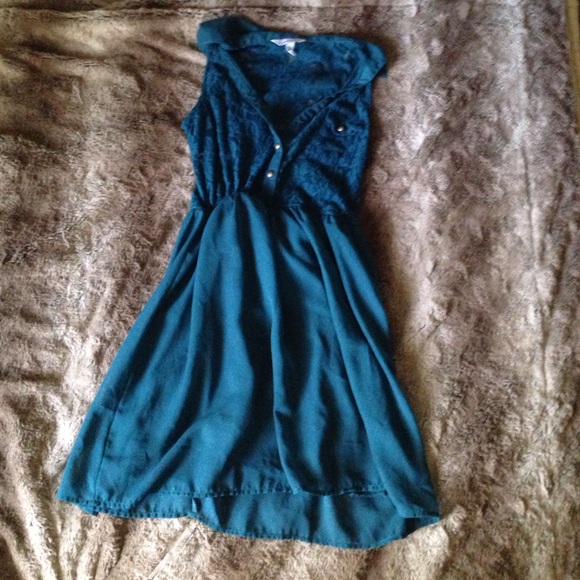 Teal lace dress