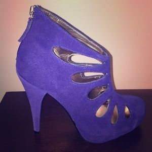 Steve Madden Blue Platform Cutout Booties