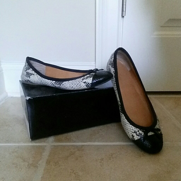 J. Crew faux snake skin flats
