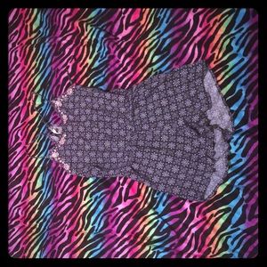 A blue, White, and pink romper, size small