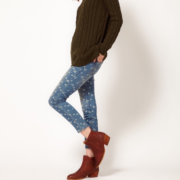 Free People Flower Jeans