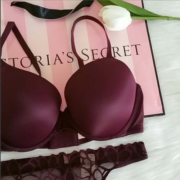 NWT PINK VICTORIA SECRET PUSH UP BRA 36D & THONG. - Picture 3 of 3