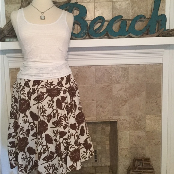 Linen Floral Skirt