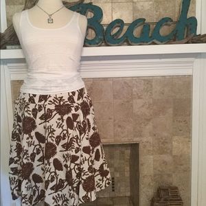 Linen Floral Skirt