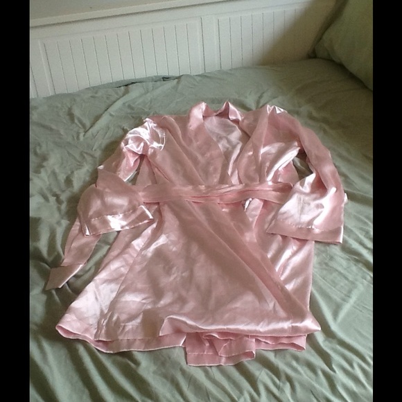 Silky feminine pink robe