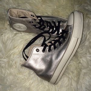 Converse All Star Silver/Metallic with Black Laces
