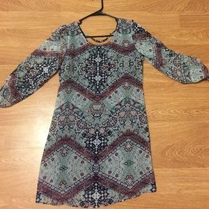 Printed shift dress with back detail!