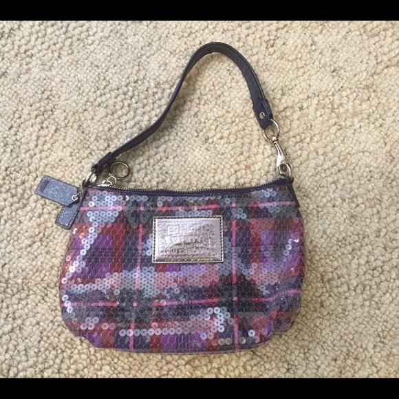 Coach Poppy Sequin Plaid Mini Bag Gem