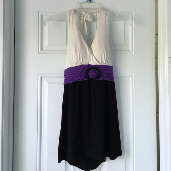 White, Purple, and Black Halter Top - Picture 4 of 4