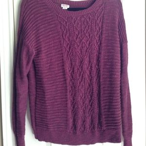 Maroon cable knit sweater